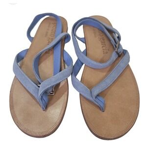 Pedro García flat ankle-wrap thong sandals Spain Size 36 US 6 Blue Flat